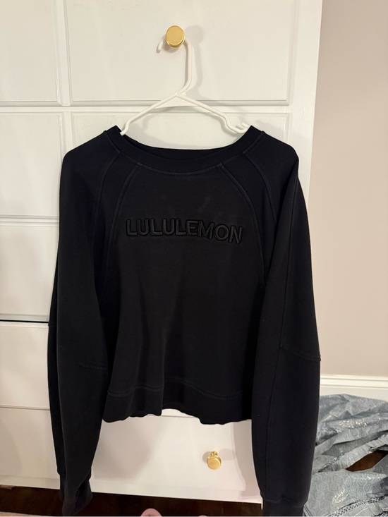lululemon athletica Tops - lululemon athletica Black Embossed Logo Crewneck Sweatshirt